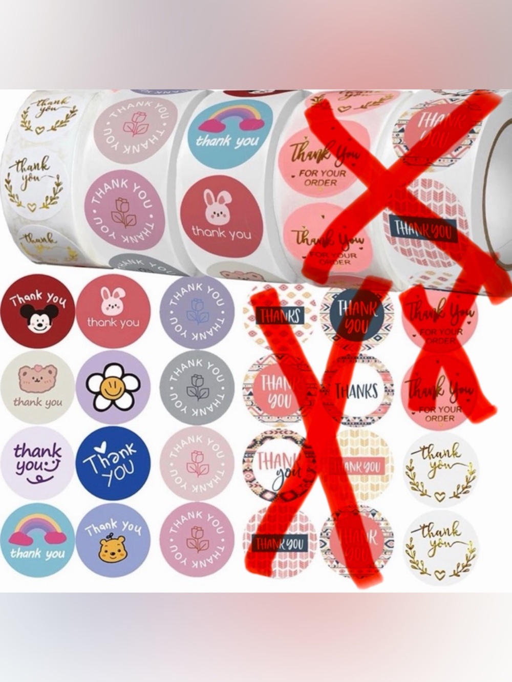 500 1” Thank You Sticker Roll